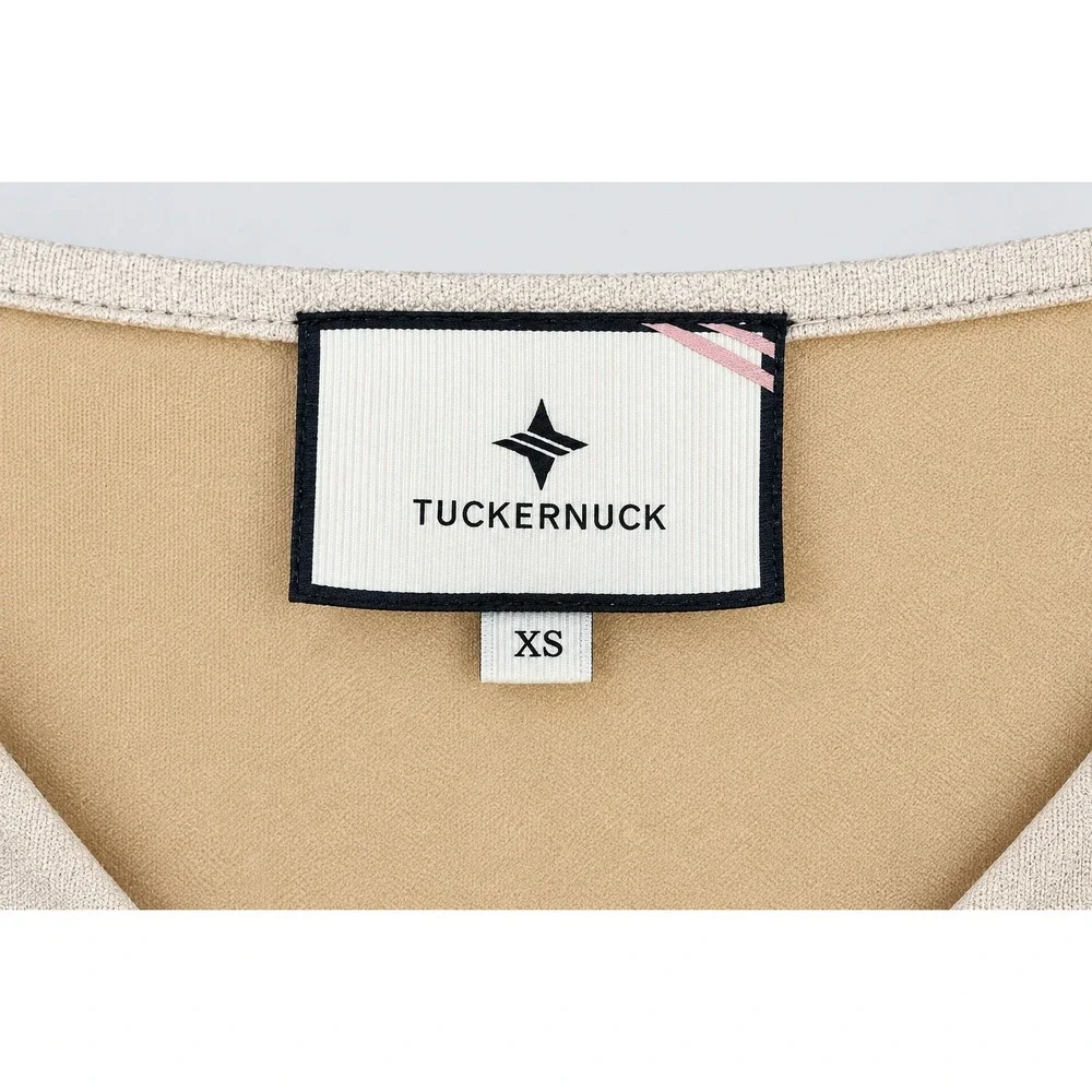 Tuckernuck Bone Faux Suede Puff Sleeve Vneck Blouse (MSRP: $128) XS